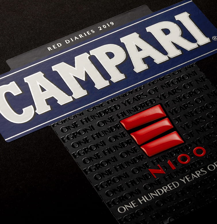 Campari partial resin labels